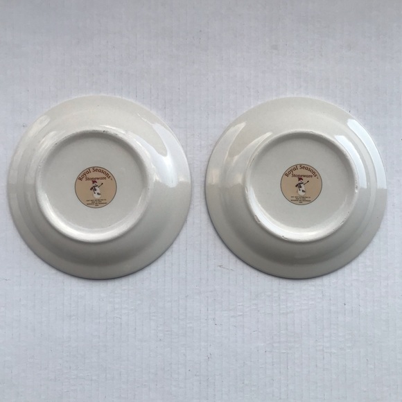 Set Of 2 Royal Seasons ‘Snowman’ Stoneware  Bread & Butter/Dessert Plates - Picture 3 of 5